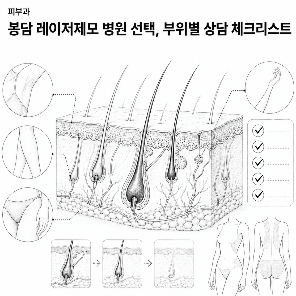 경기도 피부과 봉담 레이저제모 병원 선택, 부위별 상담 체크리스트 핵심 정보 이미지