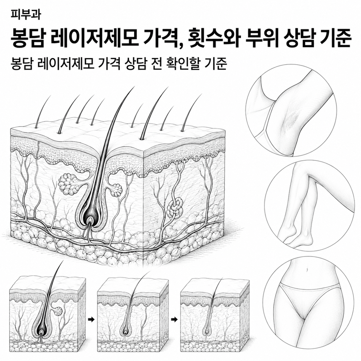 경기도 피부과 봉담 레이저제모 가격, 횟수와 부위 상담 기준 핵심 정보 이미지